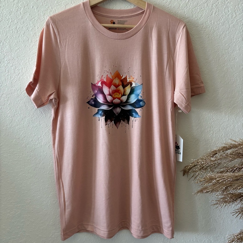 Lotus flower design t-shirt size M